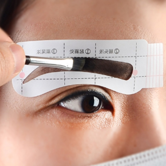 썬코 모양 초간편 아치형 눈썹틀 스티커 일자형 눈썹 그리기, B타입