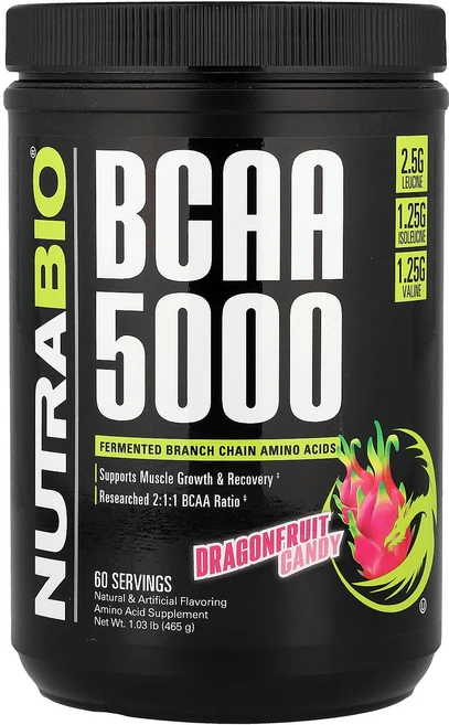 뉴트라바이오 BCAA 5000 용과 캔디 465g, 3개 - 쿠팡