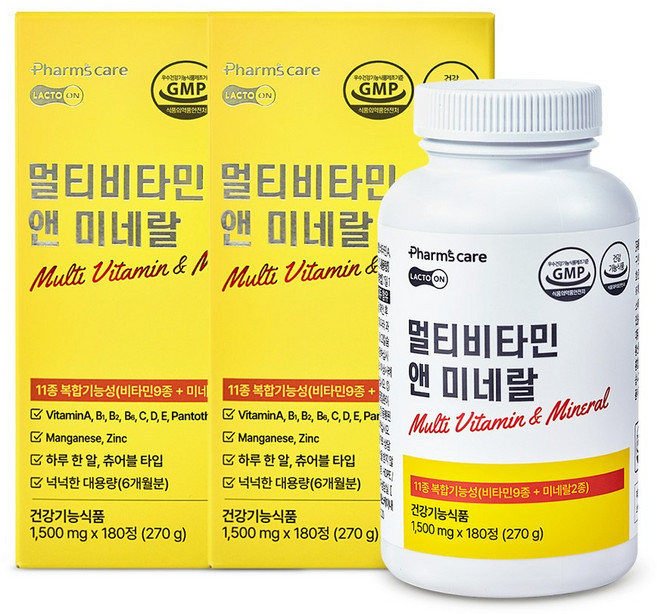 [서울약사신협] 멀티비타민앤미네랄 1 500mg, 180정, 2개