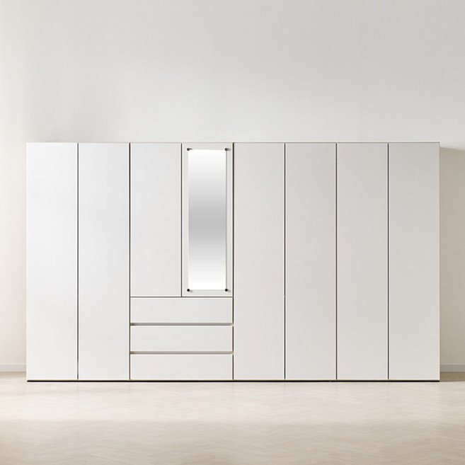 [특가] 보루네오 세인트 LPM 키큰장_터치 3200 옷장세트, 화이트