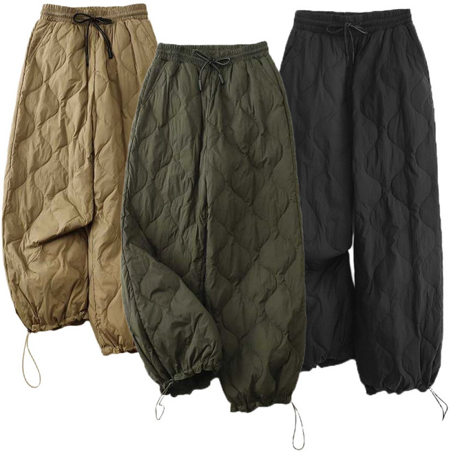 남녀공용 겨울 밴딩 방한 깔깔이 패딩 통바지