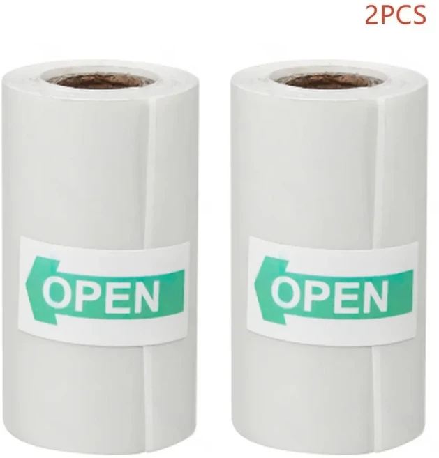 1/2/3/5PCSMini 프린터 용지 투명 열 스티커 자체 접착 사진 메모 5.7x2.5cm, 2PCS transparent
