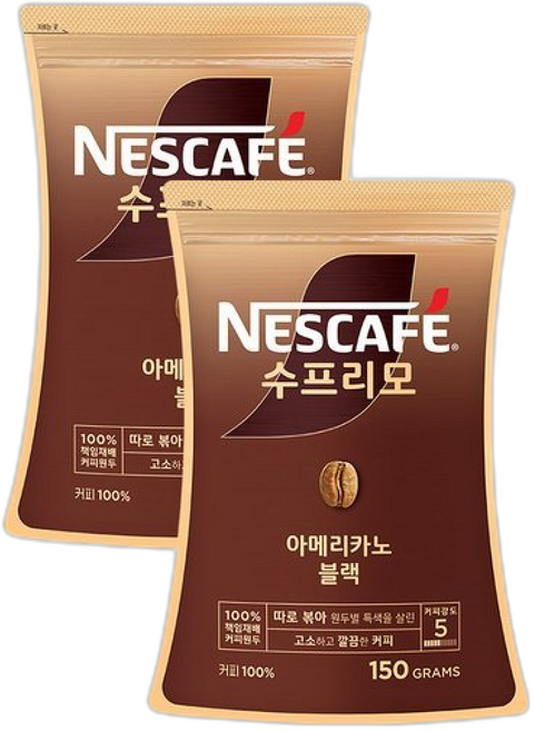 수프리모 아메리카노 블랙 리필 파우치, 300g, 1개입, 1개