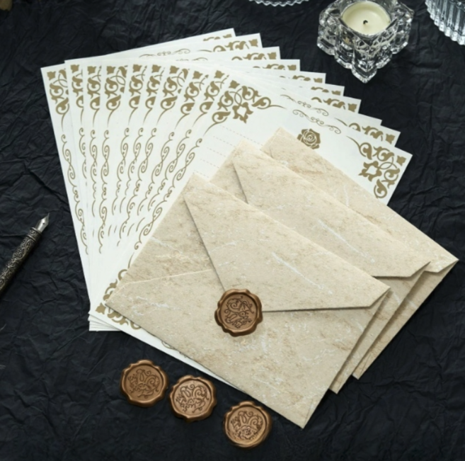 루미베로 감성 예쁜 편지지 세트, 1개, 베이지