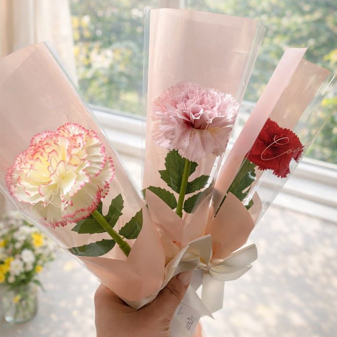 잇츠K 카네이션 볼펜 꽃다발 선물 미니 꽃다발 스승의날 어버이날 선물, 6개, 랜덤