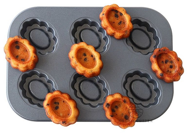 타원형 꽃 모양 베이킹 빵틀 몰드 티그레 마들렌 오븐 6구 타원형 케이크 몰드