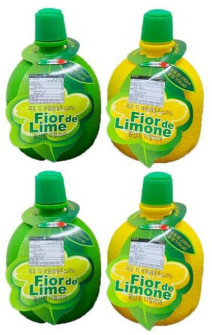 라임즙2개+레몬즙2개(총4개) 피오디세트 피오디 레몬즙 [1EA] jj0*952MJ, 200ml, 1개