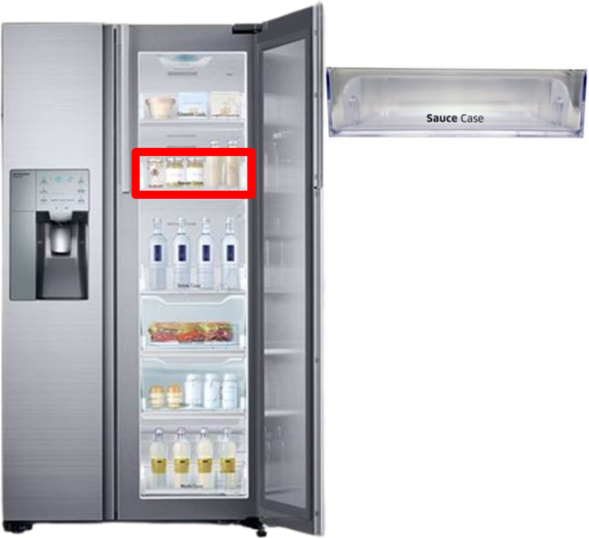 삼성 지펠 쇼케이스 양문형 냉장고 병꽂이 가드 바구니 바스켓 케이스 RH83H80307BB RH83H80307D RH83H80307T RH83H8040SA RH83H8040WW, 소스 케이스