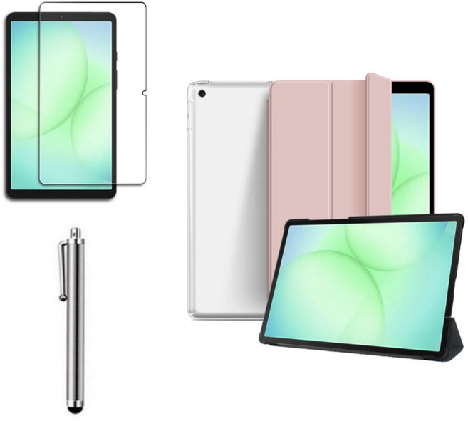 케이스나라 갤럭시탭 A11 플러스 / A11 호환 클리어 투명 케이스 북커버 A11+, 핑크, 1개