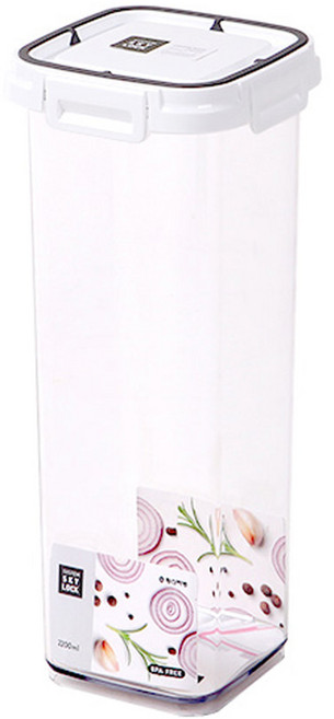 FF 창신리빙 스카이락 밀폐용기 정사각 5호 2200ml ( 보관용기 밀폐용기 주방 수납 정리, 1개