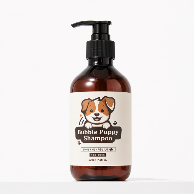 버블퍼피 강아지 샴푸 애플향 국내특허 대용량, 1개, 500ml
