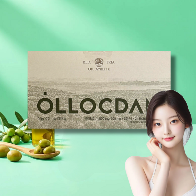 투픽몰 올록담 올리브오일 캡슐 올리브3, 24포, 1개