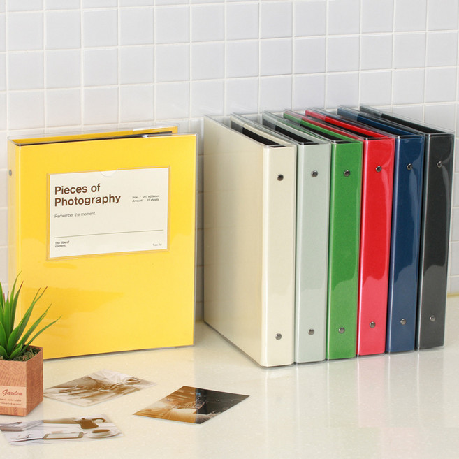 굿앤윌 바인더 접착식 포토앨범 대형 사진앨범 50페이지, 바인더앨범 (베이지), 백지