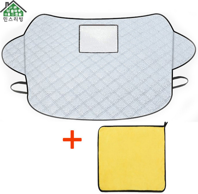 민스리빙 블랙박스형 성에방지커버 앞유리 햇빛가리개 서리방지 + 세차타올, 블랙박스형+세차타올