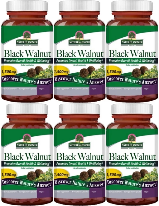 네이처스앤서 흑호두 1500mg, 6개, 90정 - 쿠팡