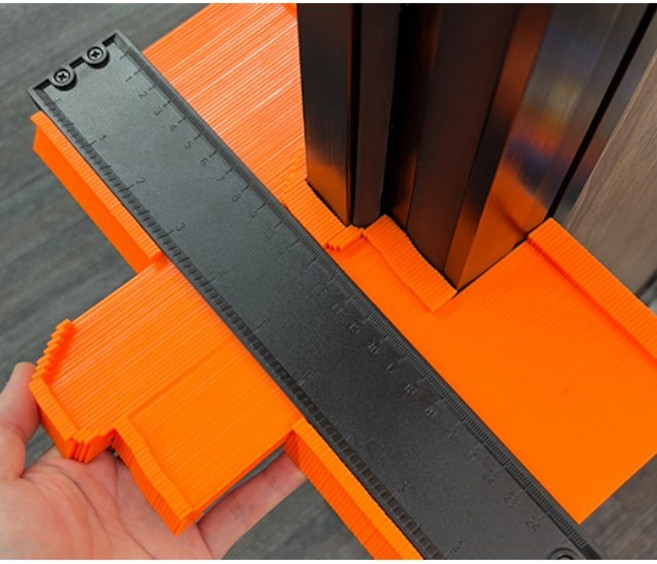 와이드 27.5cm 윤곽 게이지 형틀자 모양자 형틀측정자 25cm 형틀케이지 모양따기 10인치 오랜지색, 1개, 오렌지색