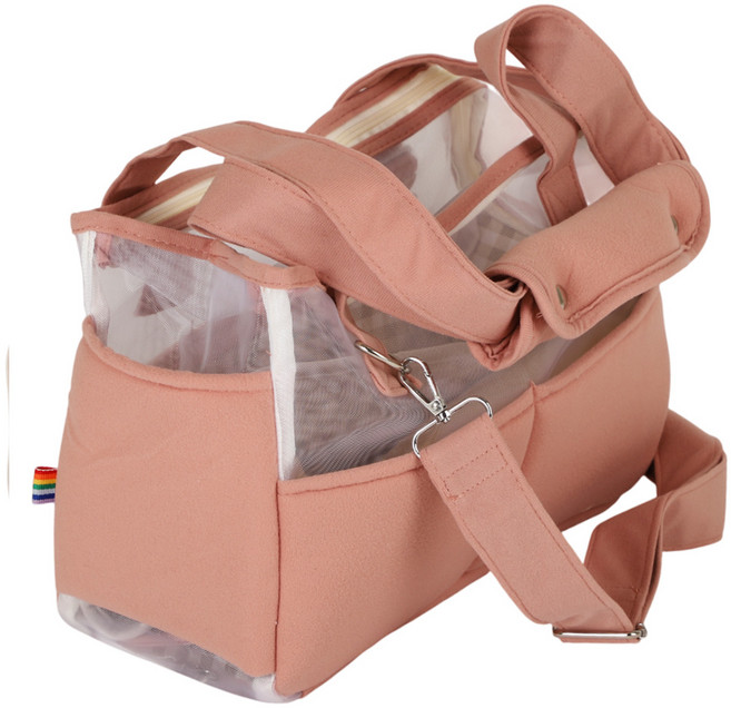 도그팜 강아지 여름 산책 가방 슬링백 쿨원단 이동 캐리어, 1개, 핑크