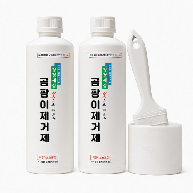 청정세상 바르는 곰팡이 제거제 제거 벽지 벽 실리콘 욕실 베란다 타일 창틀 결로 2개세트 500ml 1+1, 1세트