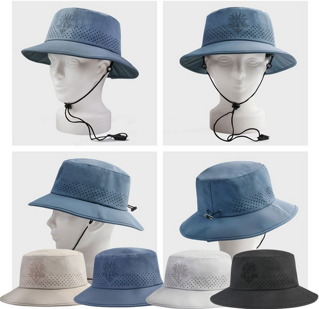 엠쿰 타공매쉬 기능성 벙거지모자 캠핑 등산 여행모자/B-23009, 그레이