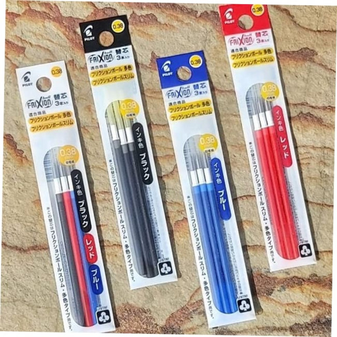 3개입 멀티펜 2색볼펜 파이롯트 리필심 프릭션 문구반점 0.38mm, L 블루