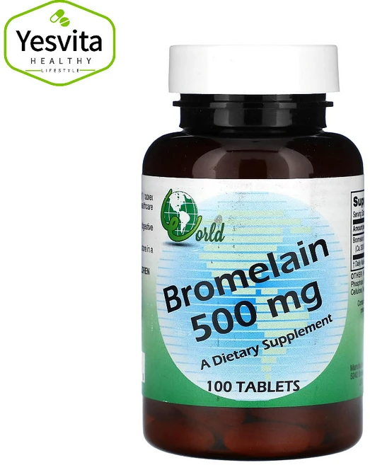 월드오가닉 브로멜라인 500mg 100정, 6개 - 쿠팡