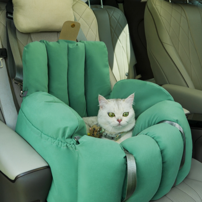 고양이카시트 조수석 뒷좌석 쿠션형 방수, 1개, 그린