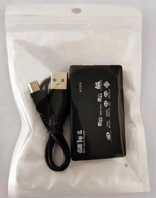 跨境USB2.0高速SD卡TF讀卡器MS電腦六合一M2多功能XD 讀卡器CF批, 1個, 如圖, 黑色光面袋裝