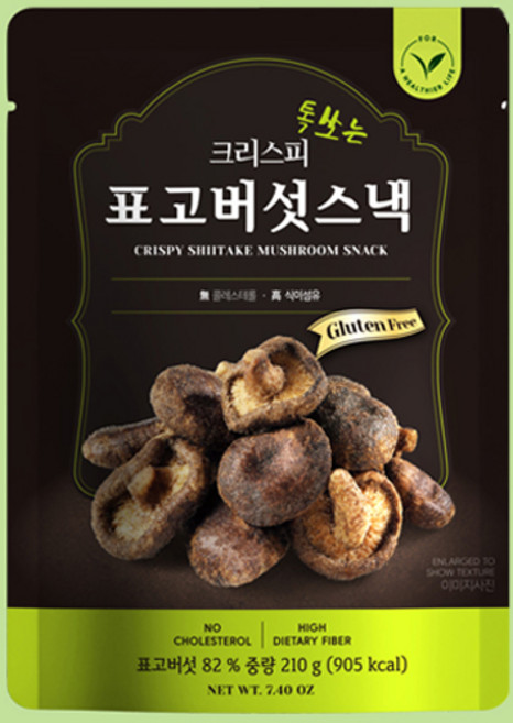 명성식품 톡쏘는 크리스피 표고버섯스낵 대용량, 1개, 210g