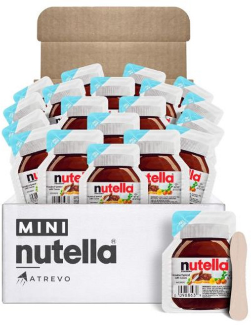Atrevo Nutella 미니 Snack 팩 to Go 20 Single Cups (0.5 Oz Each) 80 Calories per Cup Includes 친환경 우