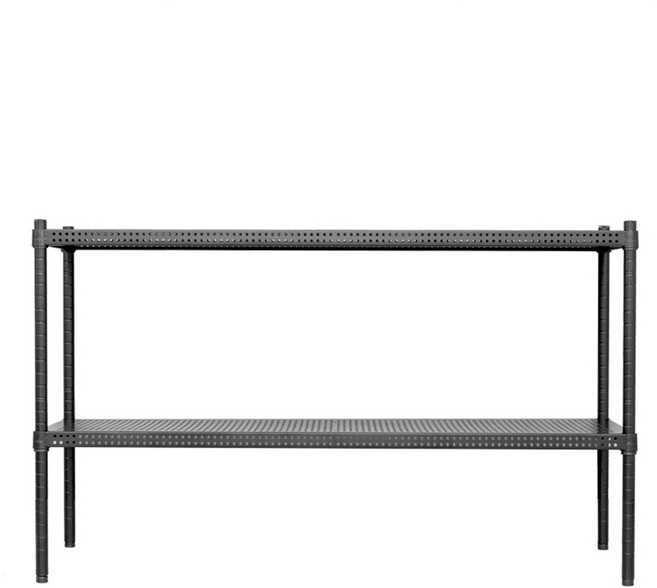 【dayneeds】沖孔烤漆架 90x35x60公分, 黑色, 2 Tiers
