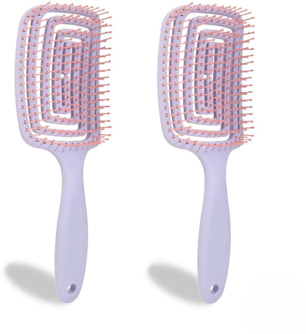 라스몰 가볍고 튼튼한 엉킴방지 빗 브러쉬, 2개, 보라색
