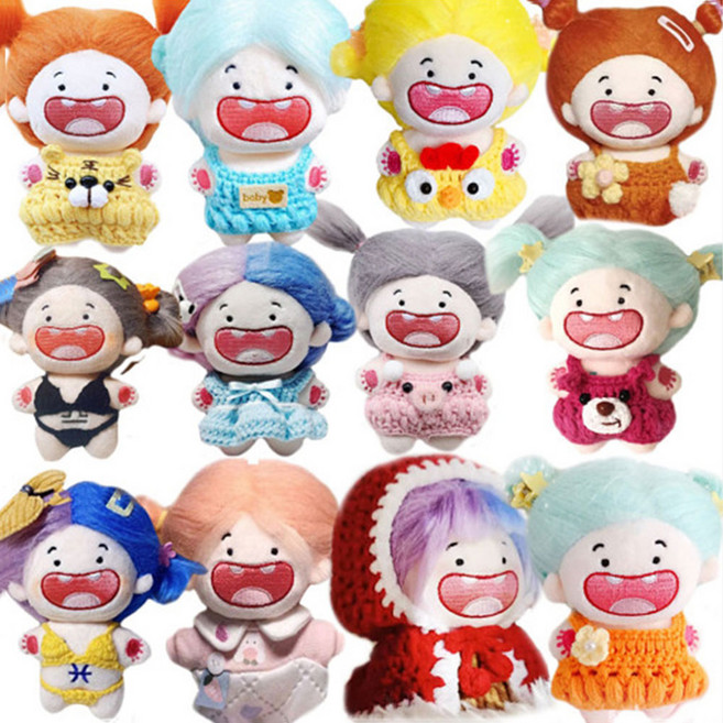 유니커블 귀여운 10CM 봉제 인형 뜨개질 옷 머리 스타일 꾸미기 의상 입히기 놀이 캐릭터 애착인형 가방 열쇠고리 키링 차키 장난감 소품 장식, 비키니레드 WPS313, 1개