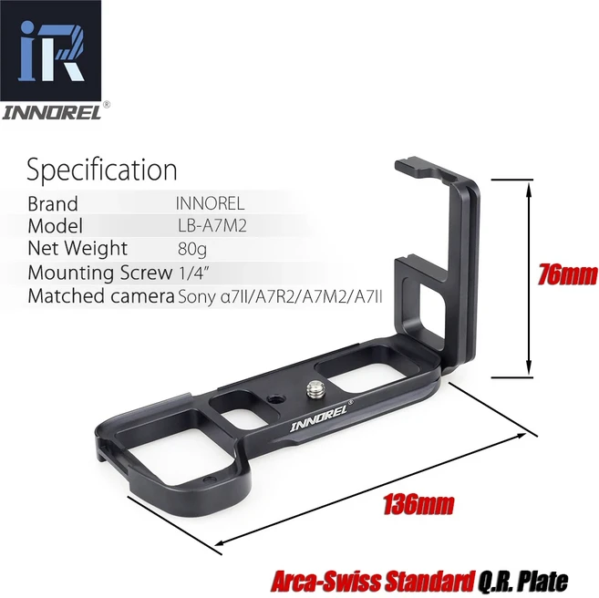 LB-A7M2 L 유형 퀵 릴리스 플레이트 sony 호환 Alpha7II Arca Swiss 수직 브래킷 전용, 01 LB-A7M2