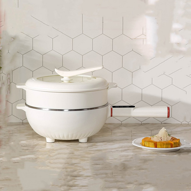 5L 다기능 전기 프라이팬 냄비 밥솥 스마트 1350W 스틱 대용량, 5) With steamer - EU