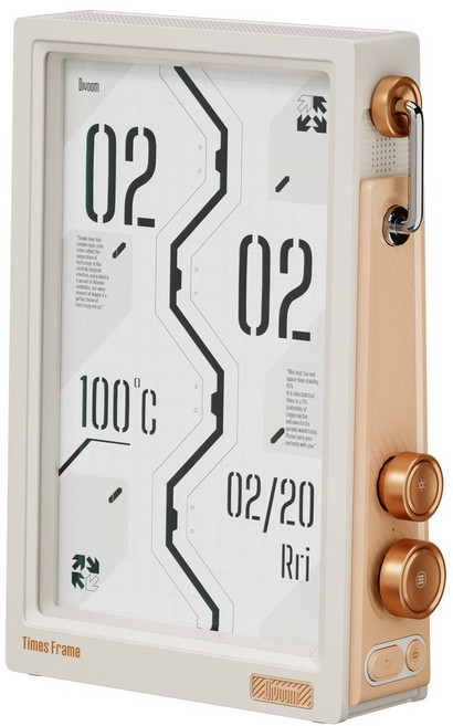 DIVOOM TIMES FRAME 10 시계 HD 디지털 DIY 데스크 선물 날씨 스마트 달력 주식 1인치 화면 기술, WHITE