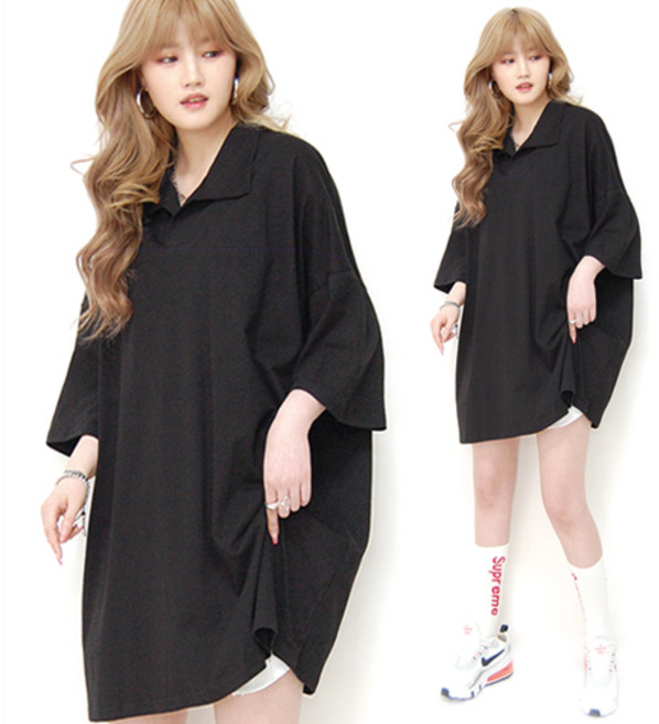 통통마녀 ] 카라 박스반팔 7컬러 / 4XL / 오버사이즈 / 남여공용