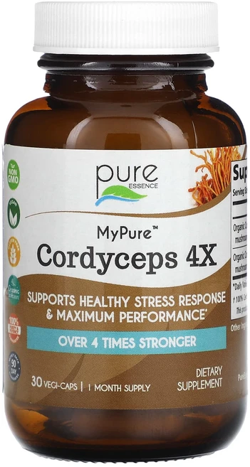 Pure Essence MyPure 동충하초 4X 베지 캡슐 30정, PureEssenceMyPure동충하초4X베지캡슐30정, 1개 - 쿠팡