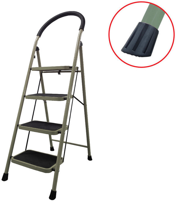 [리퍼] 코끼리리빙 가정용 사다리 접이식 A형 고강도스틸 4단 이동식 작업 발판 계단 광폭, 1개