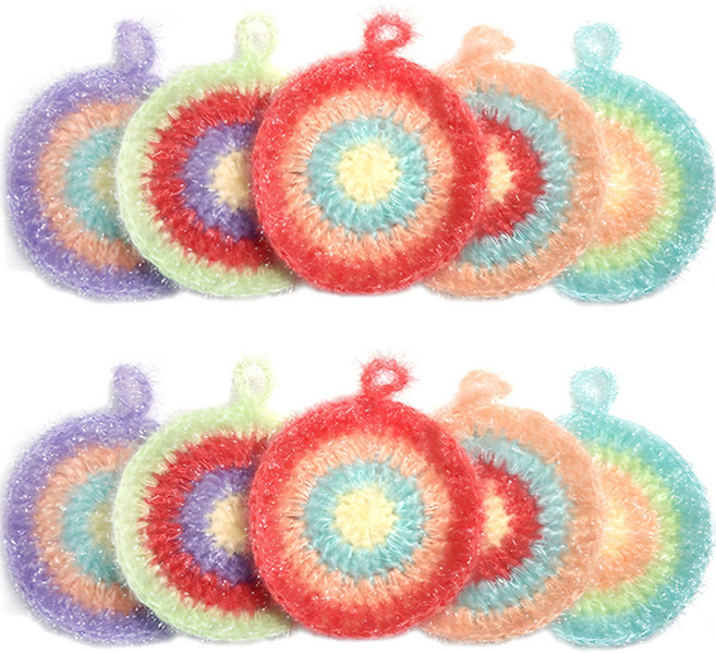 영스타 반짝이 아크릴 수세미 무지개, 10개, 1개입