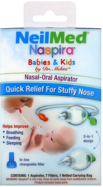 NeilMed 베이비 & 키즈 Naspira 비강-구강 아스피레이터 키트 1개, NeilMed베이비키즈Naspira비강구강아스피레이터키 - 쿠팡