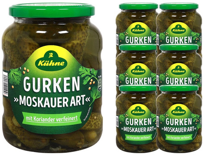 푸드올마켓_ 퀴네 모스카우어스타일 게르킨 670g /러시안스타일 오이피클 한박스 (670g x 12ea), 12개