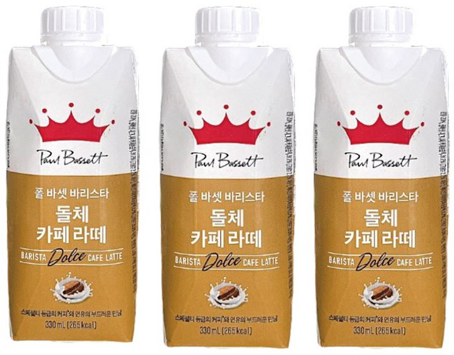 폴바셋 바리스타 돌체라떼, 330ml, 3개
