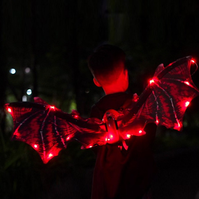 어린이 LED 움직이는 전동 날개, 1개, LED 전동 날개 몬스터윙 레드