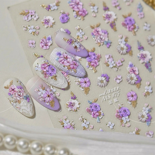 네일스토어 네일스티커-677 꽃 봄꽃 장미 벚꽃, 1개, 1.MS875_D761