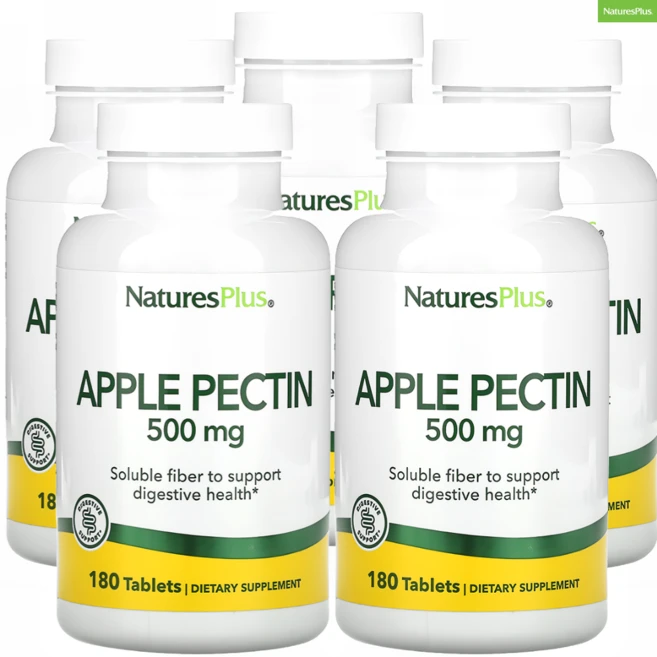 네이처스플러스 애플 사과 펙틴 500 밀리그램 수요성 식이섬유, 5개, 180정, 180정 - 쿠팡
