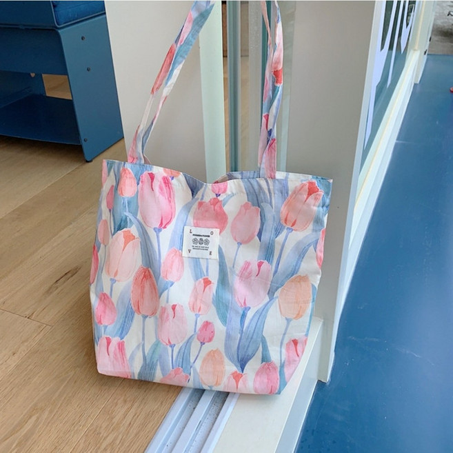 럭키세븐 플라워 여성 에코백 캔버스 백 가방
