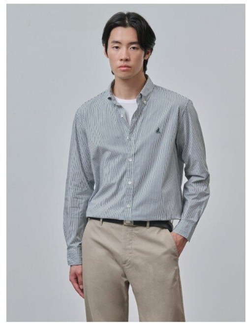 [빈폴] [Essential] 플레인 스트라이프 셔츠 그린 (BC4764E02M)