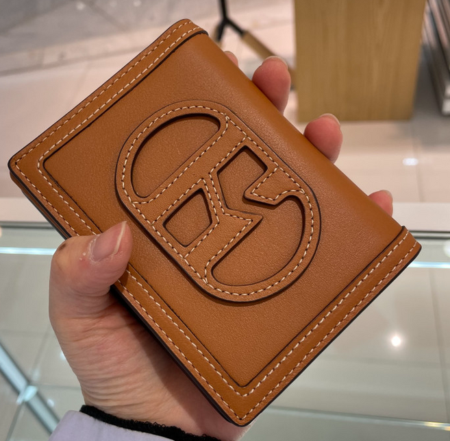 헤지스 여성용 로고배색 소가죽 반지갑