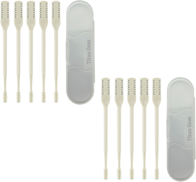 타이탄기어 안전한 4세대 남녀공용 양날 코털정리 코털제거기, 2세트, 아이보리