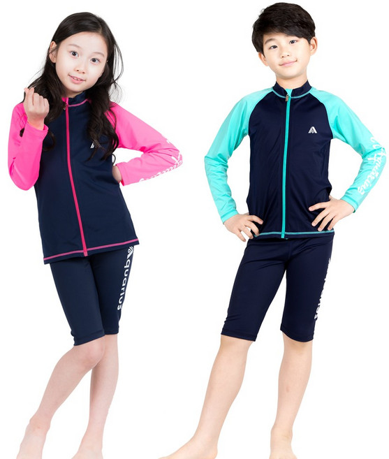 아쿠아리우스 아동 주니어 래쉬가드 AQ17-ZIP 상하세트